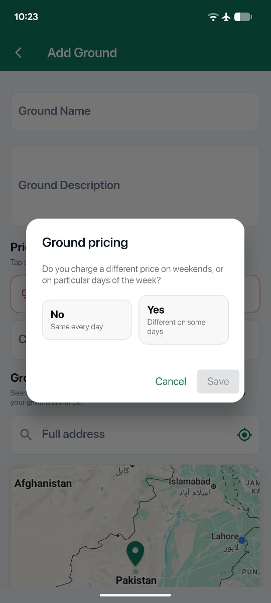 Setting a different price on weekends or particular days