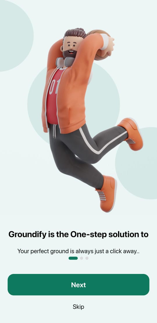 Groundify welcome screen